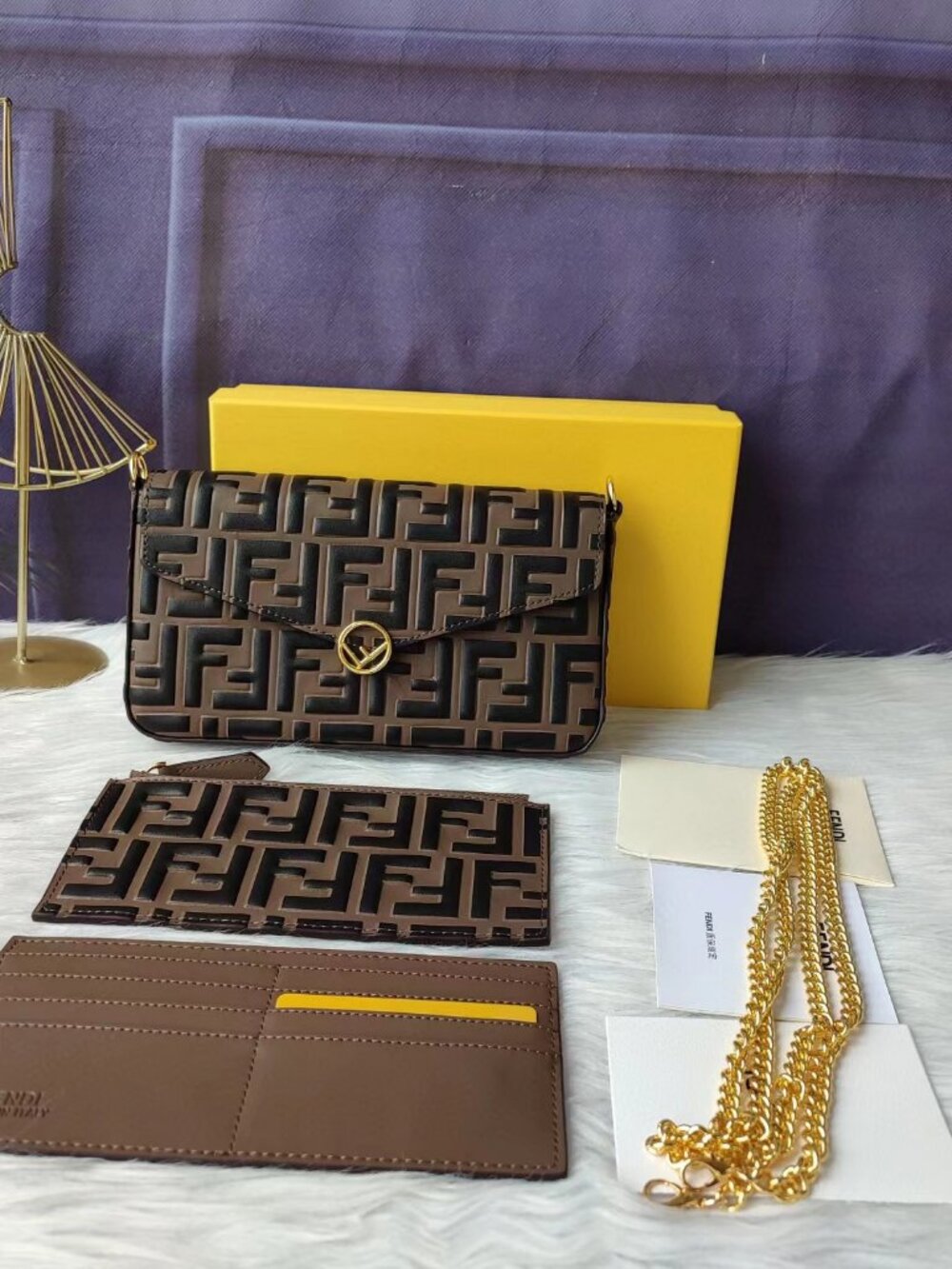 FENDI WALLET ON CHAIN WITH POUCHES